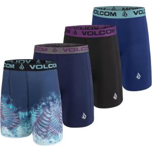 Volcom Mens Boxer Briefs Poly Spandex Performance Boxer Briefs Underwear(Navy/Navy/Black/Blue)
