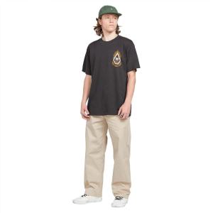 Volcom Mens Frickin Skate Loose Baggy Fit Chino Pants – Relaxed Tapered 17″ Leg Opening, 30″ Inseam(Light Khaki)