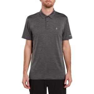Volcom Men’s Hazard Performance Short Sleeve Lightweight Golf Polo(Heather Black)