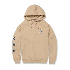 Volcom Men’s Iconic Stones Hooded Fleece Pullover Sweatshirt(Almond)