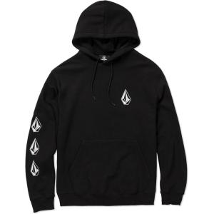 Volcom Men’s Iconic Stones Hooded Fleece Pullover Sweatshirt(Black)
