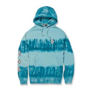 Volcom Men’s Iconic Stones Hooded Fleece Pullover Sweatshirt(Ocean)