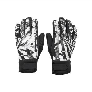 Volcom Mens Nyle Insulated Pipe and Park Winter Snowboard SKi Gloves(Black White S4)