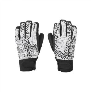 Volcom Mens Nyle Insulated Pipe and Park Winter Snowboard SKi Gloves(White Print)