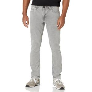 Volcom Mens Slim Fit Stretch Denim Jeans – Skinny Leg, Flexible Comfort, Classic 5-Pocket Style(Old Grey)