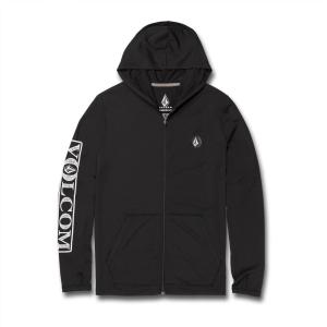Volcom Men’s Standard Rally Hooded Long Sleeve 50+ UPF Loose Fit Rashguard(Black)