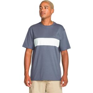 Volcom Mens Striped Knit T-Shirt – Short Sleeve Crewneck Tee, Soft Cotton Jersey(Dark Slate)