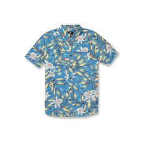 Volcom Men’s Tropical Hideout Short Sleeve Button Down Hawaiian Shirt(Maliblue)