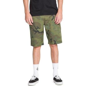 Volcom Mens Vmonty Chino Shorts – 22” Outseam, Relaxed Fit, Durable Cotton Fabric(Green Combo)