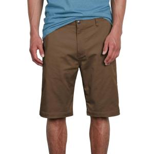 Volcom Mens Vmonty Stretch 22 Chino Shorts – Casual Everyday Wear, Relaxed Fit(Mushroom)