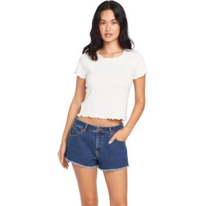 Volcom Womens 1991 Stone High Waisted Cutoff Denim Jean Short(Ltwt Vintage)