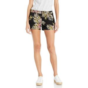 Volcom Women’s Frochickie 3″ Chino Short (Regular & Plus Size)(Black Floral Pr)