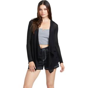 Volcom Womens Go Go Wrap Open Front Cardigan Sweater (Regular & Plus Size)(Black 3)