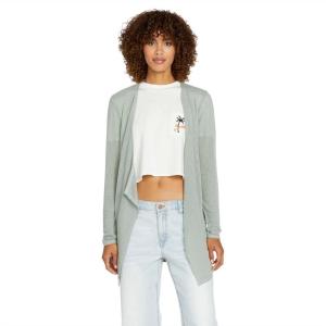 Volcom Womens Go Go Wrap Open Front Cardigan Sweater (Regular & Plus Size)(Sea Glass)
