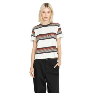 Volcom Womens Halite Striped Short Sleeve Tee(Firecracker)
