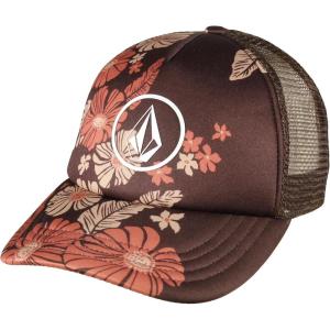 Volcom Women’s Into Paradise Trucker Foam Snapback Hat(Bear Brown)