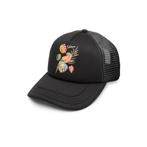 Volcom Women’s Into Paradise Trucker Foam Snapback Hat(Vintage Black)