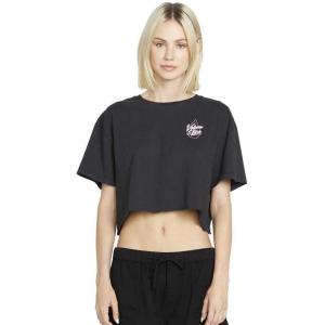 Volcom Women’s Just a Trim Short Sleeve Crop Tee(Black)