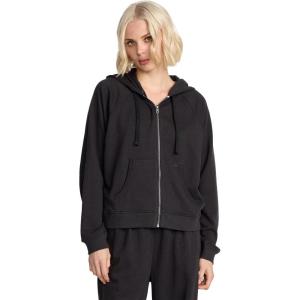 Volcom Women’s Lil Zip Up Hooded Fleece Sweatshirt(Vinitage Black)