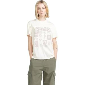 Volcom Womens Lock It Up Short Sleeve Tee – Crew Neck T-Shirt with Striped Neck Taping(Bone)
