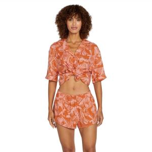 Volcom Womens Off Tropic Elastic Waist Short(Burnt Sienna)