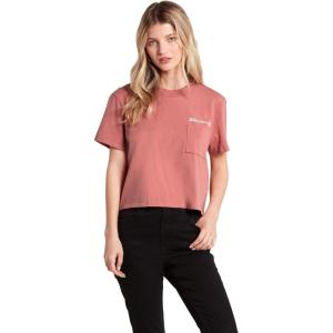 Volcom Womens Short Sleeve Pocket Dial Tee – Crew Neck T-Shirt with Chest Pocket and Screen Print(Sepia)