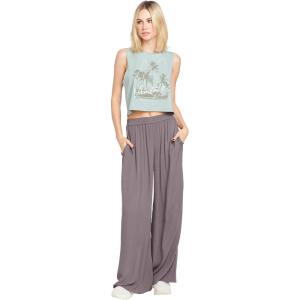 Volcom Womens Stoneshine Junki Wide Leg Beach Pant(Dark Grey)