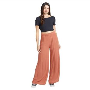 Volcom Womens Stoneshine Junki Wide Leg Beach Pant(Rosewood)