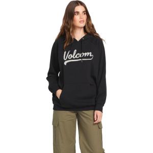 Volcom Women’s Truly Stoked Ovesized Bf Hooded Fleece Sweatshirt(Black 324)
