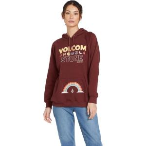 Volcom Women’s Truly Stoked Ovesized Bf Hooded Fleece Sweatshirt(Cayenne)