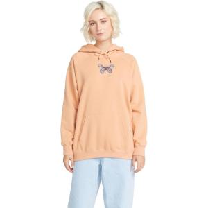 Volcom Women’s Truly Stoked Ovesized Bf Hooded Fleece Sweatshirt(Clay)