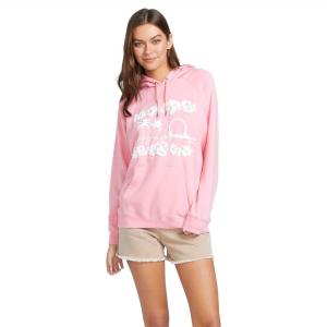 Volcom Women’s Truly Stoked Ovesized Bf Hooded Fleece Sweatshirt(Guava)