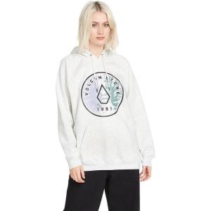 Volcom Women’s Truly Stoked Ovesized Bf Hooded Fleece Sweatshirt(Light Grey)