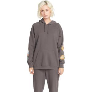 Volcom Women’s Truly Stoked Ovesized Bf Hooded Fleece Sweatshirt(Slate Grey)