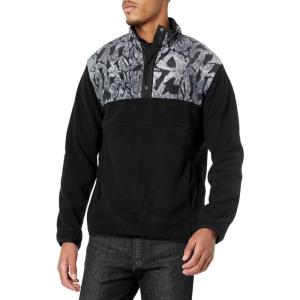 Volcom mens Error92 Polar Fleece Mock Neck Jacket(Black White)