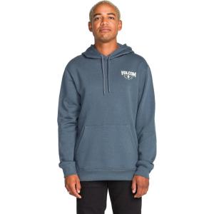 Volcom mens Pullover Logo Fleece Hooded Sweatshirt – Soft Brushed Interior, Classic Fit, Kangaroo Pocket, Ribbed Cuffs & Hem(Airwalk Dark Slate)
