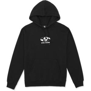 Volcom mens Pullover Logo Fleece Hooded Sweatshirt – Soft Brushed Interior, Classic Fit, Kangaroo Pocket, Ribbed Cuffs & Hem(Black Explorer)