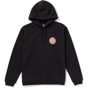 Volcom mens Pullover Logo Fleece Hooded Sweatshirt – Soft Brushed Interior, Classic Fit, Kangaroo Pocket, Ribbed Cuffs & Hem(Black Stone)