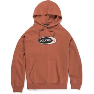 Volcom mens Pullover Logo Fleece Hooded Sweatshirt – Soft Brushed Interior, Classic Fit, Kangaroo Pocket, Ribbed Cuffs & Hem(Rust)