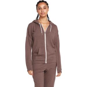 Volcom womens Lil Zip Up Hooded Fleece Sweatshirt(Slate Grey)