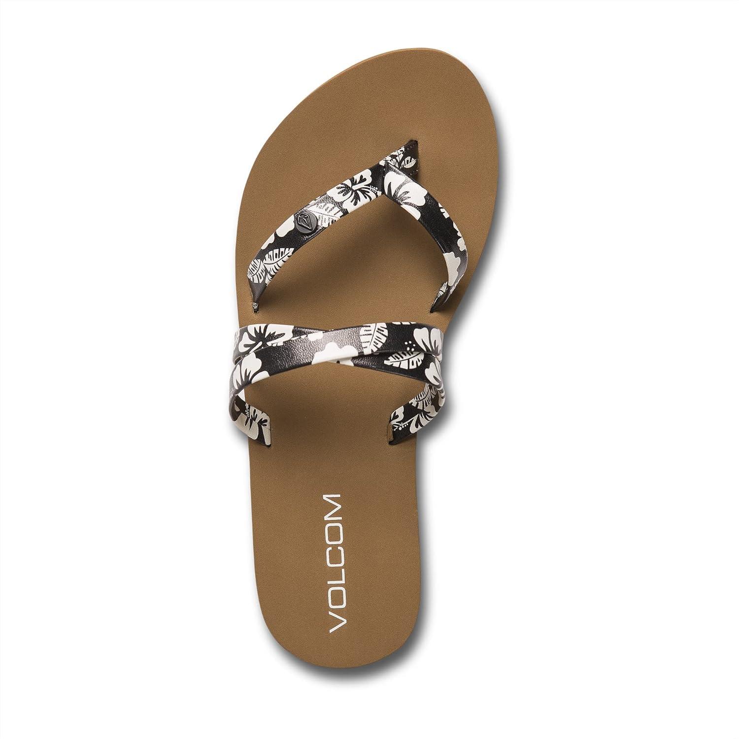 image:imageVolcom Girls Easy Breezy Big Girls Thong Flip Flip SandalsBlack White