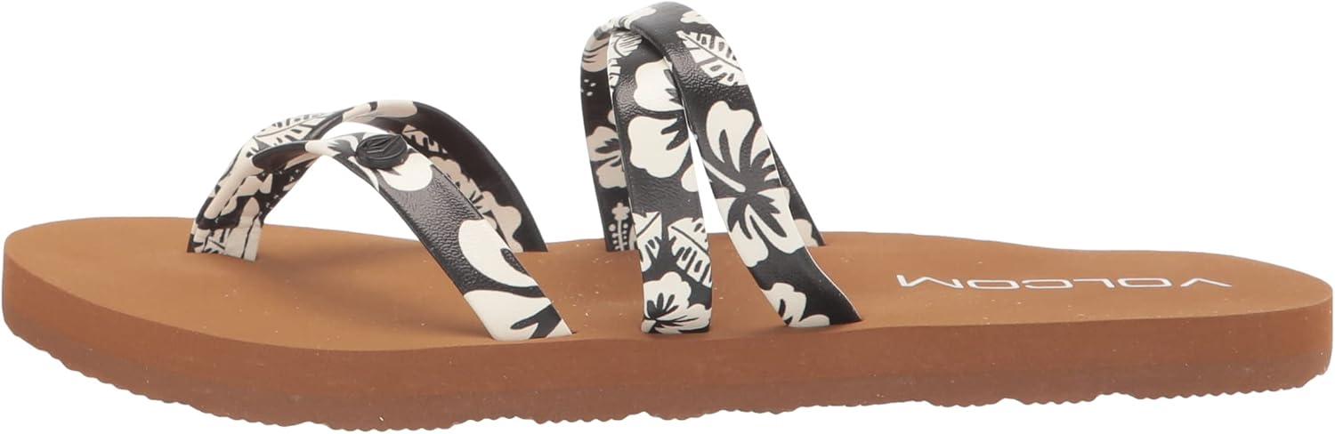 image:imageVolcom Girls Easy Breezy Big Girls Thong Flip Flip SandalsBlack White