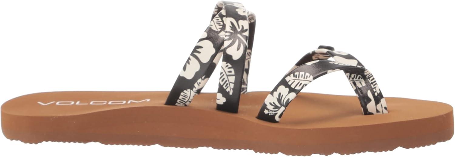 image:imageVolcom Girls Easy Breezy Big Girls Thong Flip Flip SandalsBlack White