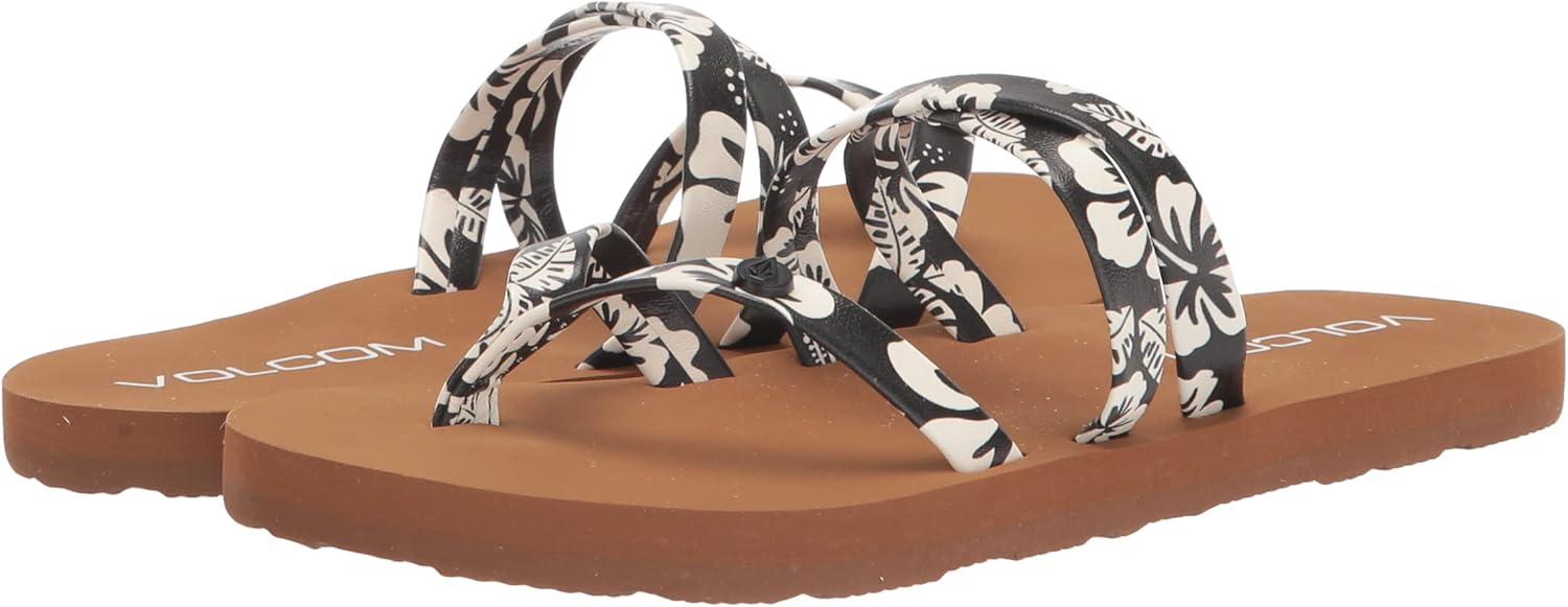 image:imageVolcom Girls Easy Breezy Big Girls Thong Flip Flip SandalsBlack White