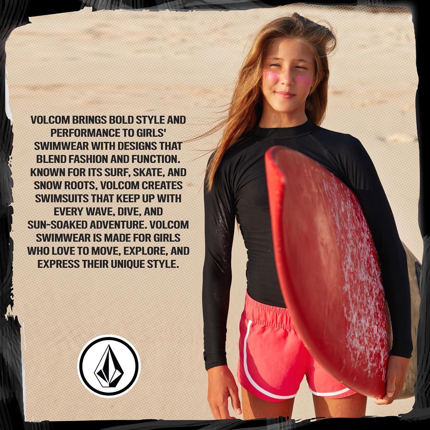 image:imageVolcom Girls Rash Guard for Girls Long Sleeve Swim Shirt SPF50Fuchsia