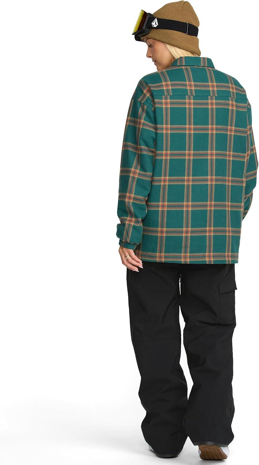 image:imageVolcom Womens Hooded Flannel Snowboard Ski Winter Hooded Shirt JacketAtlantic