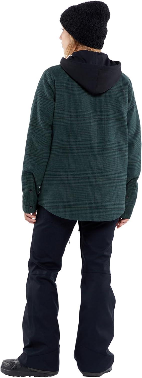 image:imageVolcom Womens Hooded Flannel Snowboard Ski Winter Hooded Shirt JacketBalsam S4