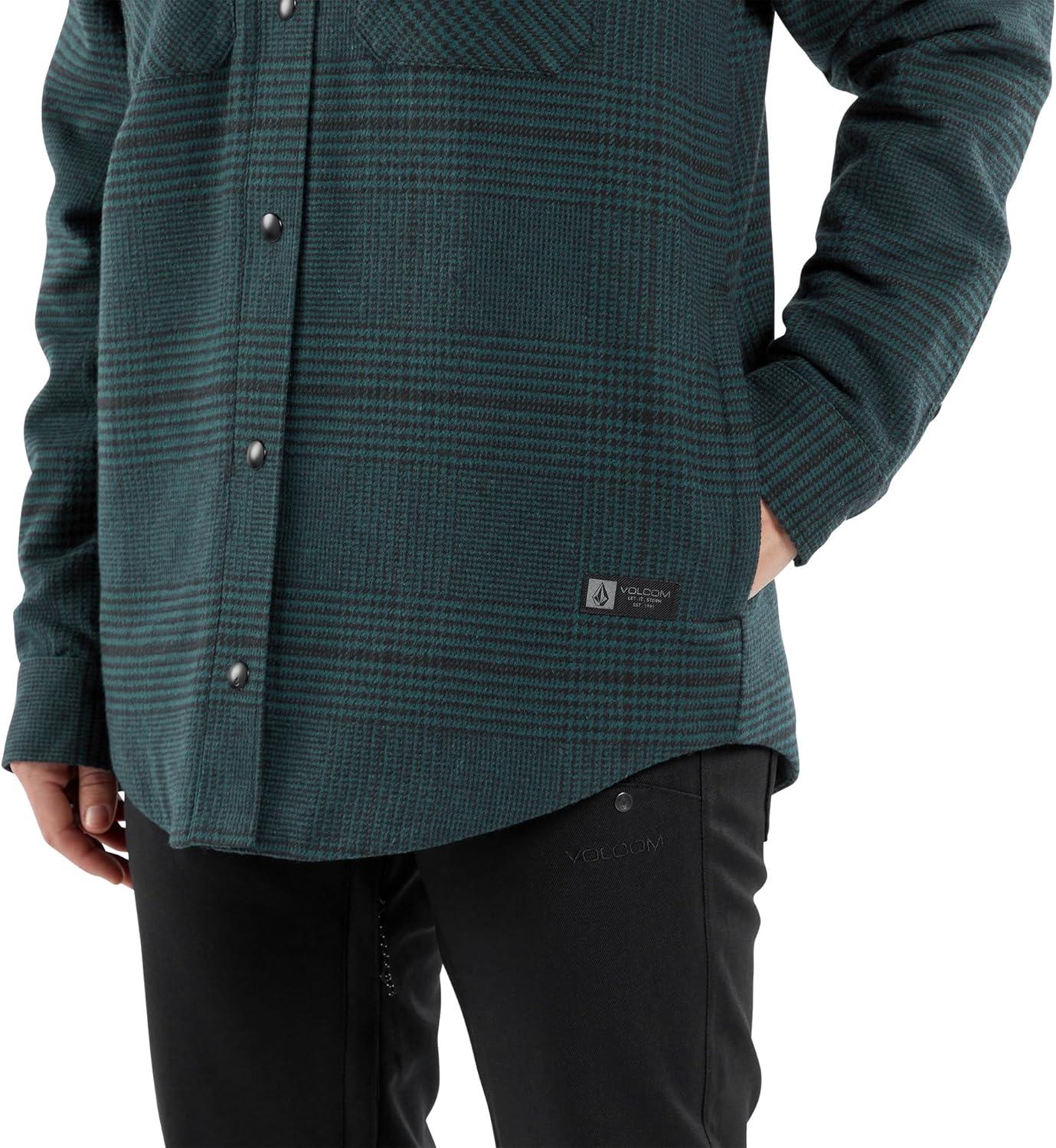 image:imageVolcom Womens Hooded Flannel Snowboard Ski Winter Hooded Shirt JacketBalsam S4