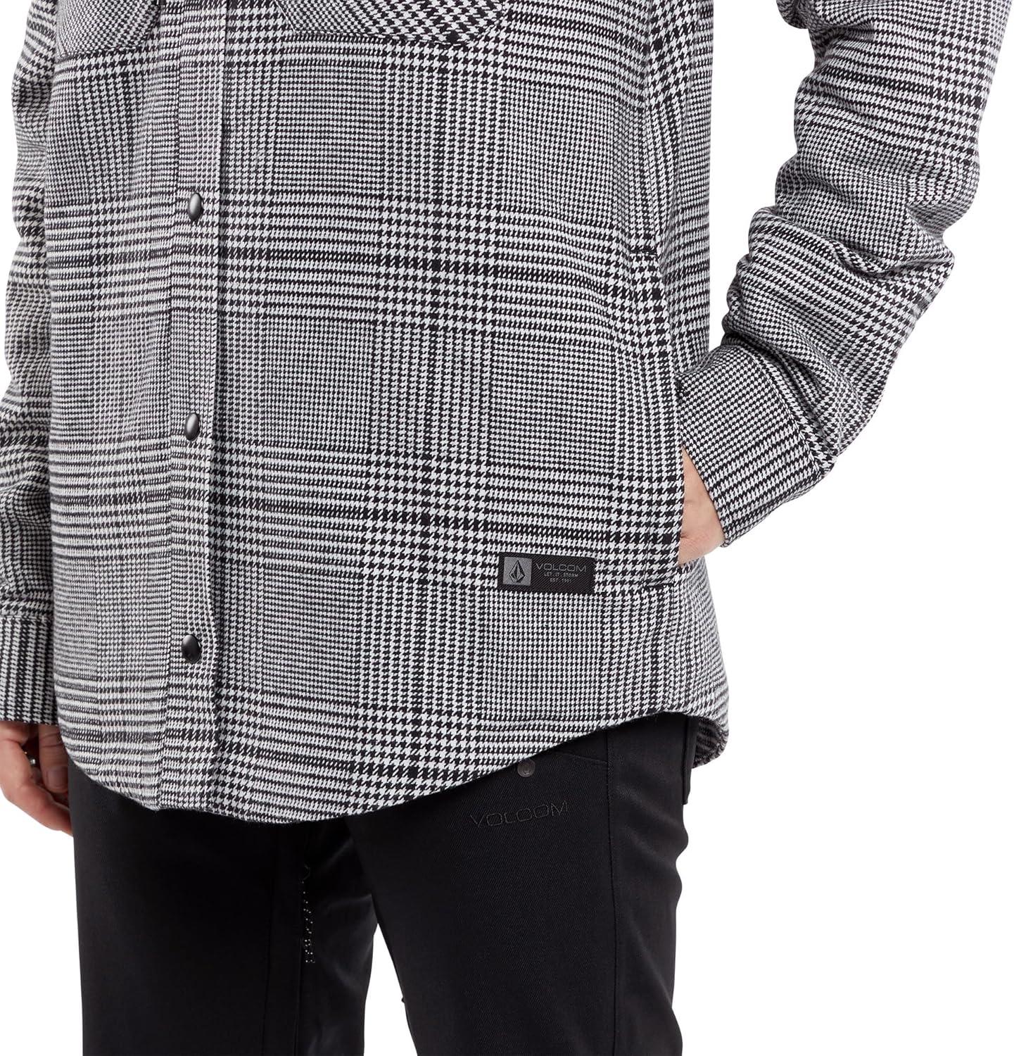 image:imageVolcom Womens Hooded Flannel Snowboard Ski Winter Hooded Shirt JacketMoonbeam S4