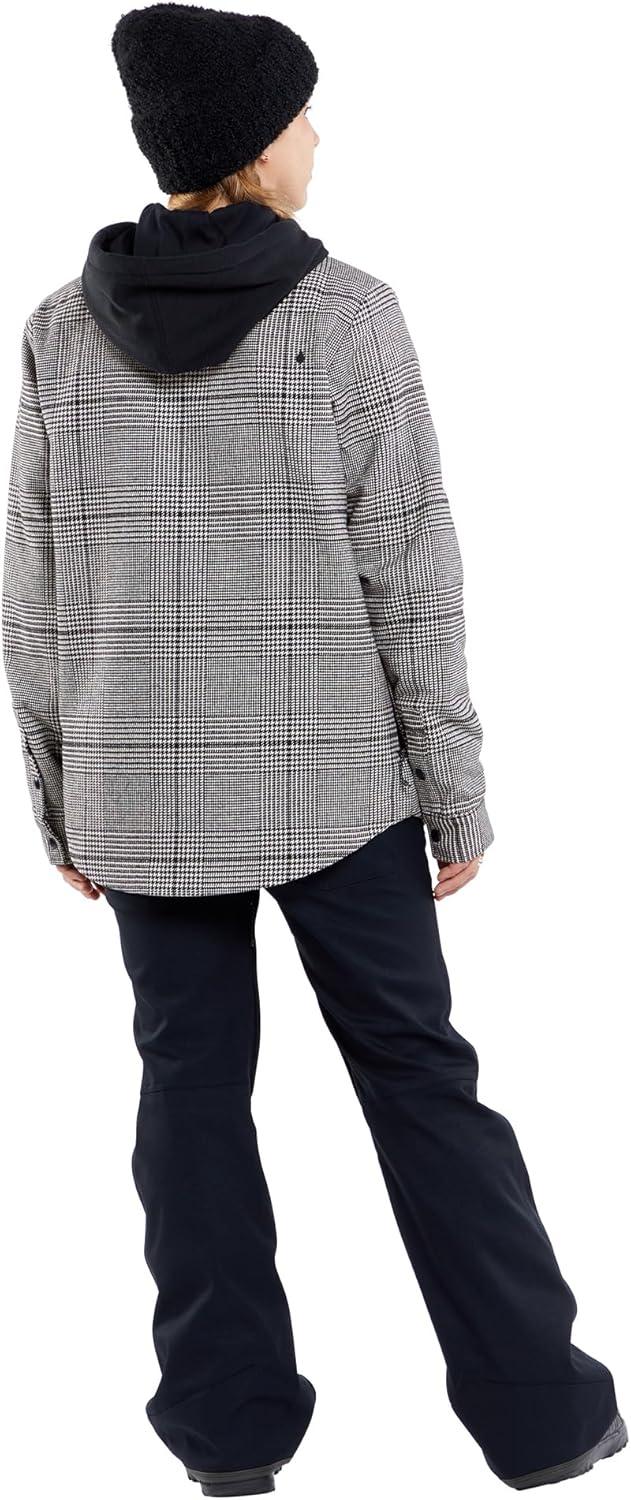 image:imageVolcom Womens Hooded Flannel Snowboard Ski Winter Hooded Shirt JacketMoonbeam S4